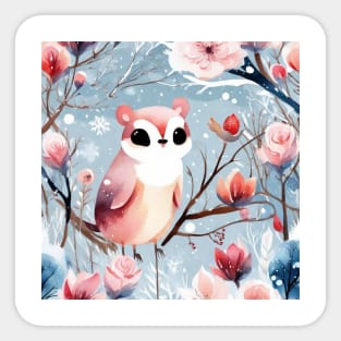 Bird in the winter design art Sticker